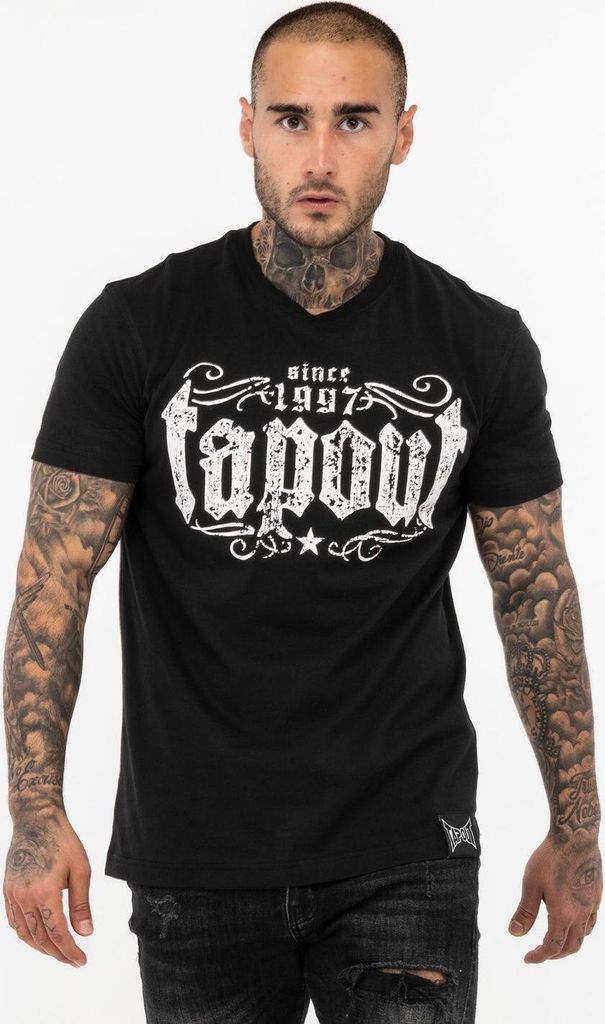 Herren T-Shirt normale Passform CRASHED Black/White M Tapout
