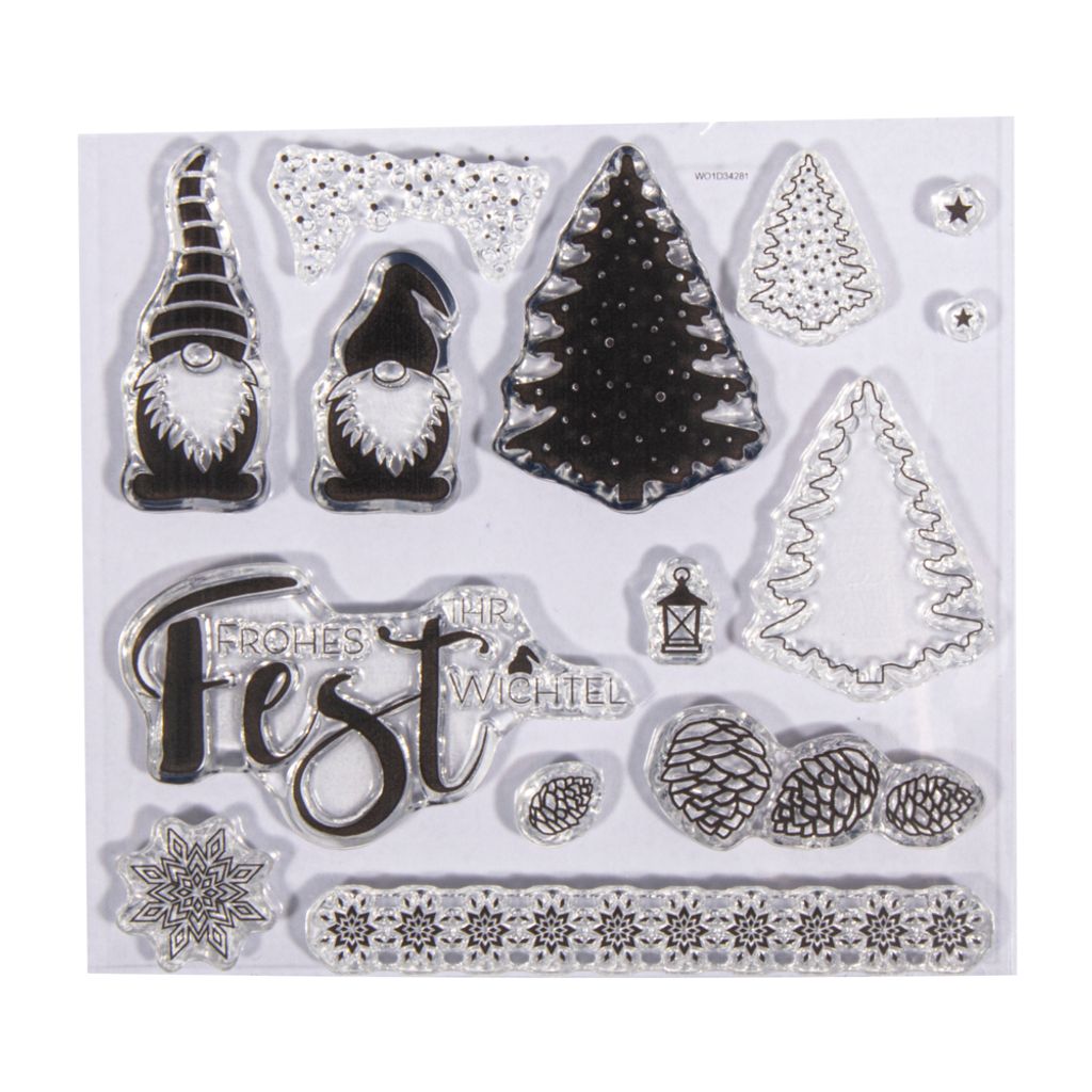 Rayher Clear Stempel - Wichtelweihnacht, 102,5x97mm, 14 Motive