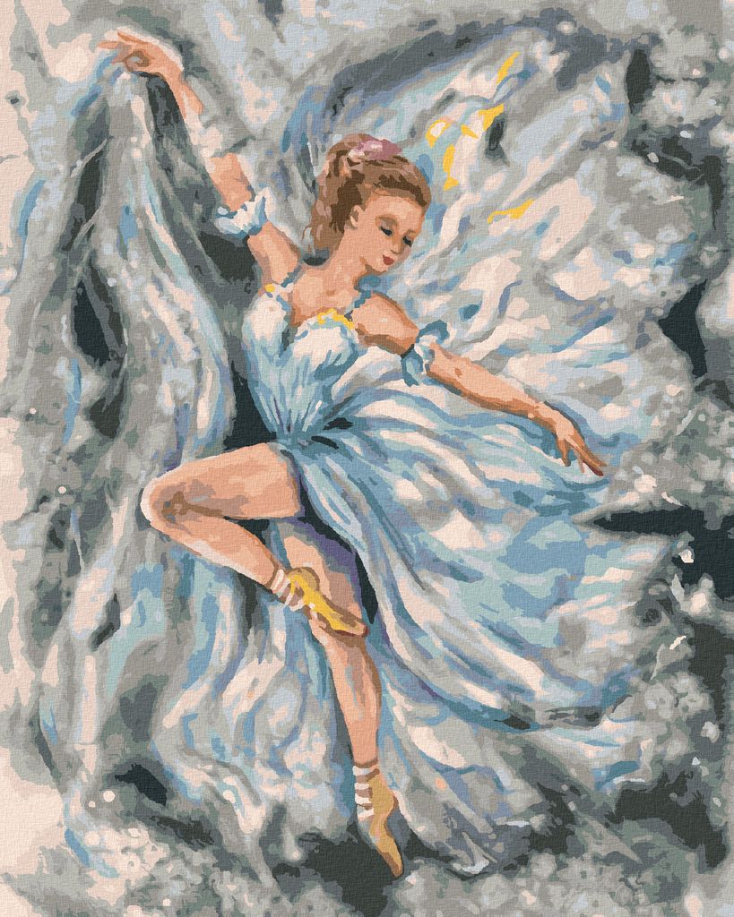 Zuty - Malen nach Zahlen - BALLERINA IM BLAUEN KLEID, 40x50 cm, mit Keilrahmen (bereits gespannt)