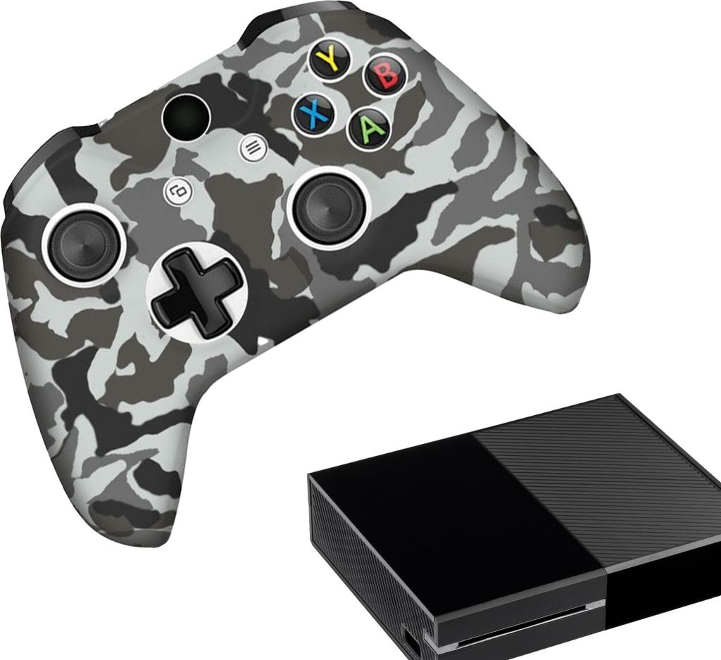 Hüllen & Skins für Xbox One – Performance-Gaming-Hülle – Soft Grip-Abdeckungen – Anti-Rutsch-Controller-Zubehör – Camo – Grau