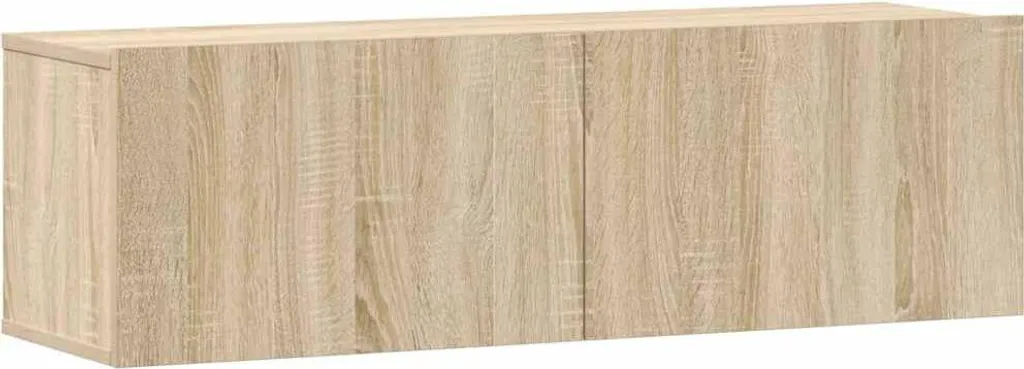 Mobile TV a Parete con Luci LED Rovere Sonoma 80x35x31 cm
