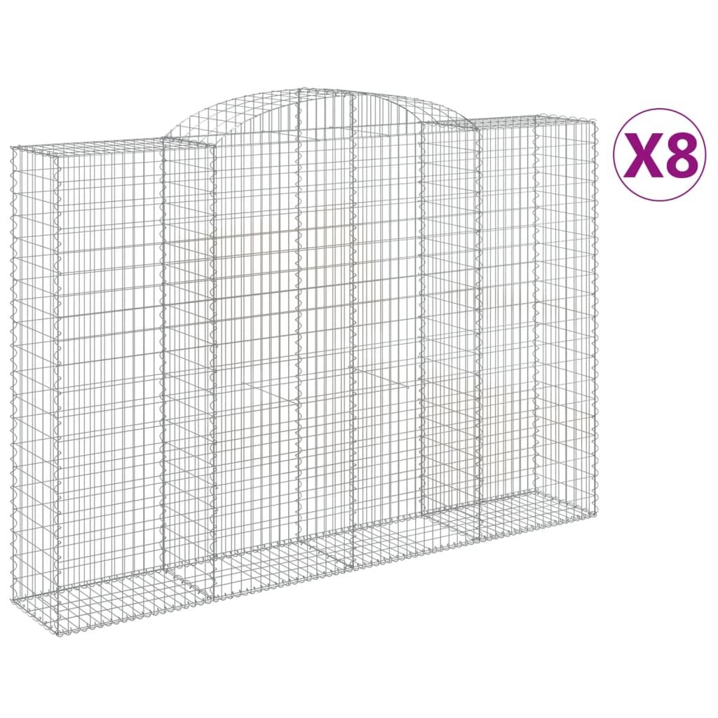 Gabionen mit Hochbogen 8 Stk. 300x50x200/220cm Verzinktes Produktbild 