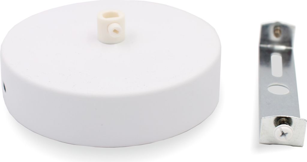 Metall Baldachin Standard mit Bajonett und Zugentlastung | Ø 100 mm | Höhe 25 mm | Weiss
