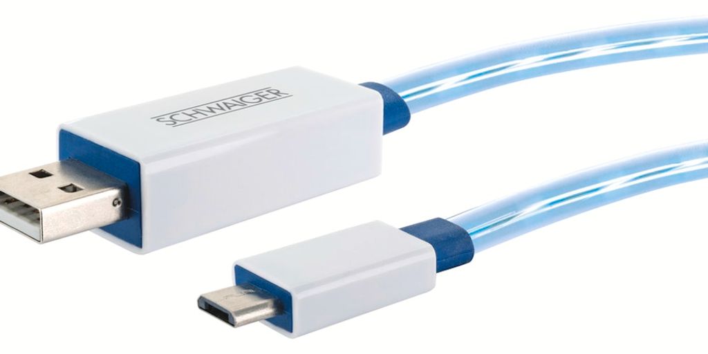 Schwaiger USB-Kabel 2.0 St. A->2.0 Micro B 0,80m leuchte
