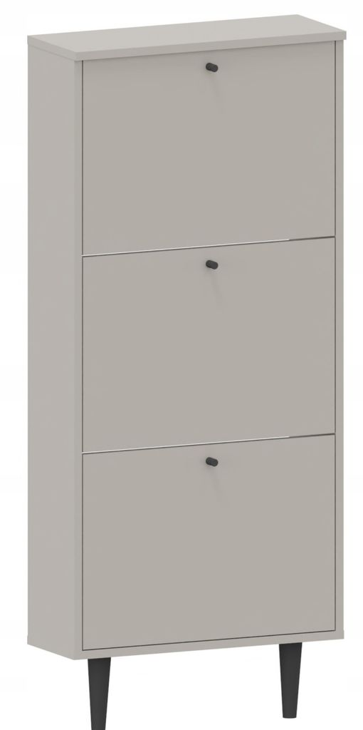 MATKAM Dotti 530 Schuhschrank in moderner Skandi-Optik, Ausklappbare Schuhablage, mit zwei verjüngenden Beinen, Wandmontage (Kaschmir)