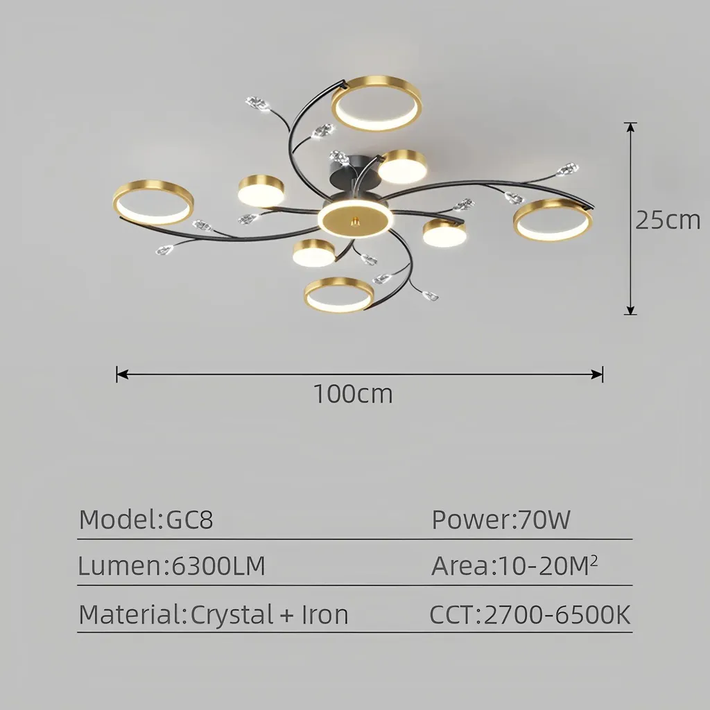 Lampada Soffitto LED 8 Luci Dimmerabile | Miglior Prezzo Garantito - 2