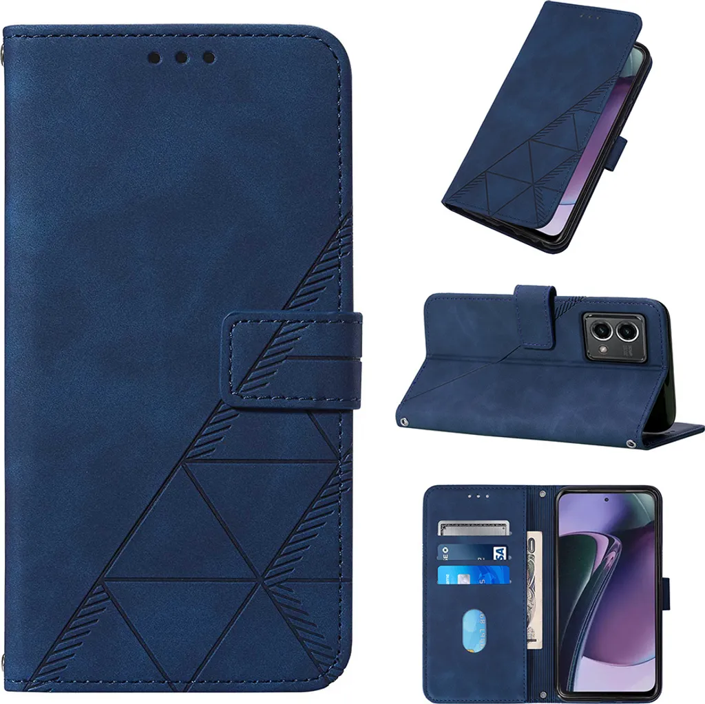 Custodia Blu Goffrata Moto G Stylus 5G 2023 - Look Portafoglio