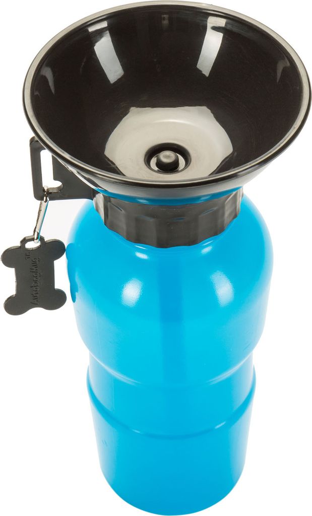 Hunde Wasserflasche mit Napf (Blau)