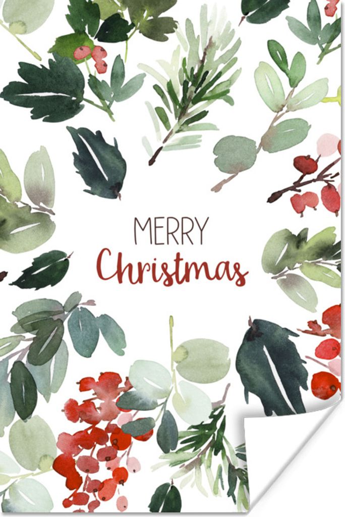 MuchoWow Poster Weihnachten - Zitat - Aquarell 60x90 cm - Wanddekoration