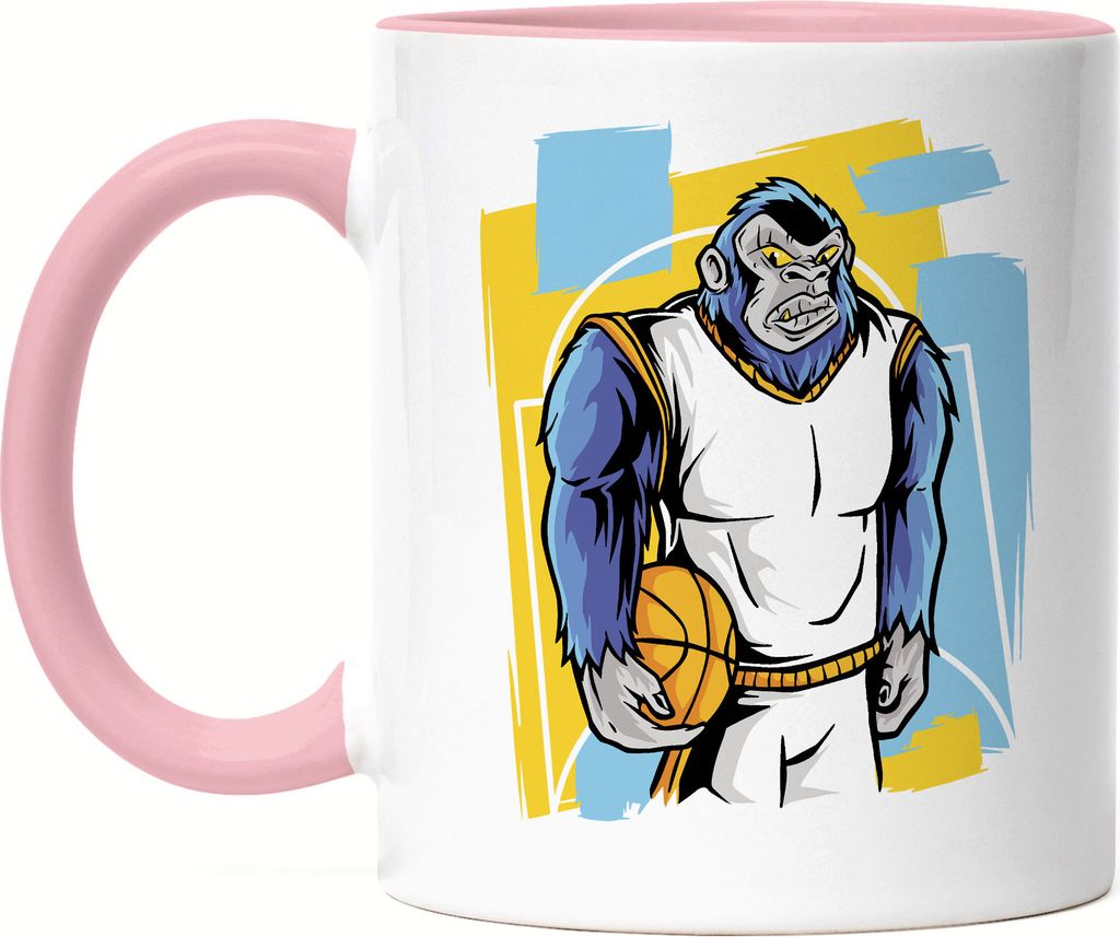 Basketball Tasse Rosa Gorilla Mannschaft Spieler Korb Teamsport Gewinner Ballsport Jersey Team Mannschaftssport