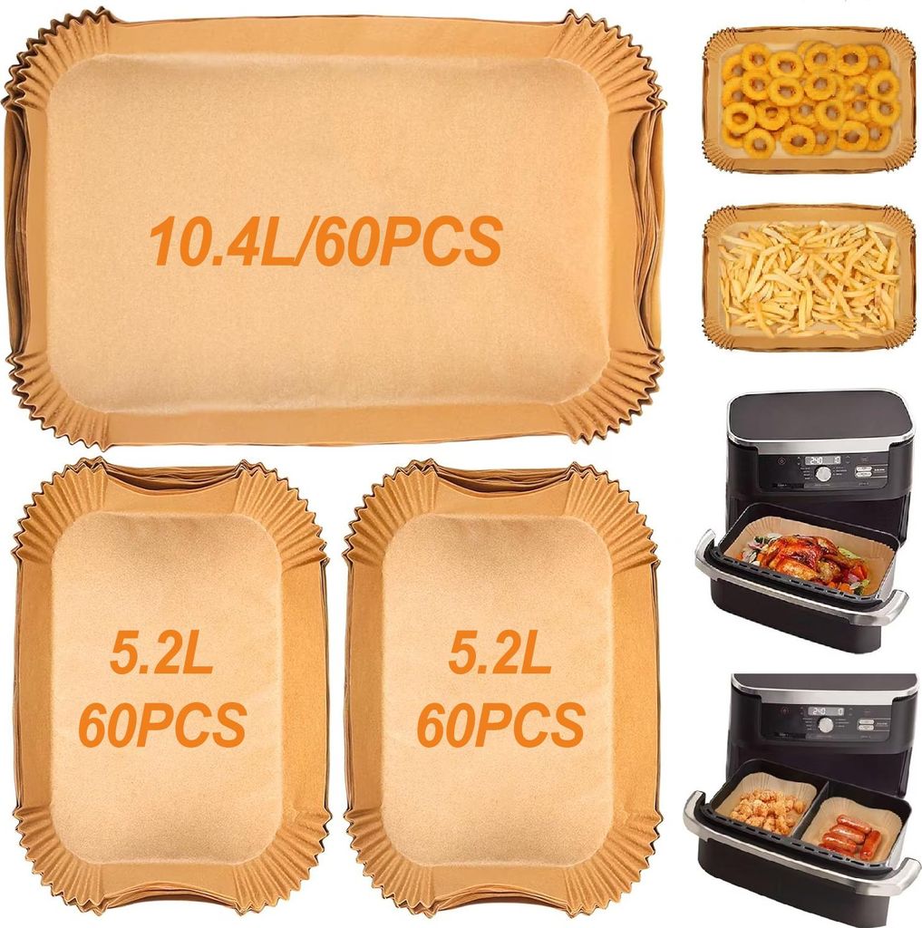 160pcs Airfryer Backpapier fš¹r Ninja Flex Drawer Dual Zone AF500EU 10,4L Hei?luftfritteuse,Zubeh?r fš¹r Ninja Foodi AF500EU AF500EUCP Airfryer...