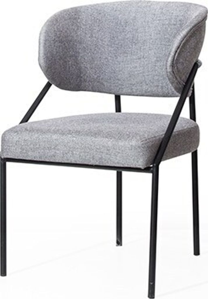 Grauer Polsterstuhl Esszimmer Designer Stühle Metallgestell Luxus Möbel