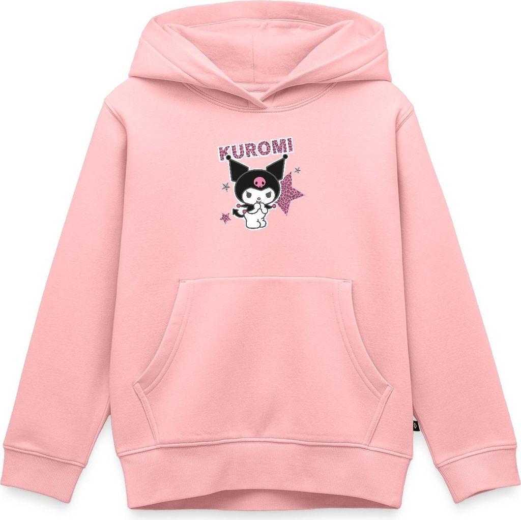 Spreadshirt Kuromi Mit Schriftzug Leo Stil Kinder Premium Hoodie, 122/128 (6 Jahre), Rosa