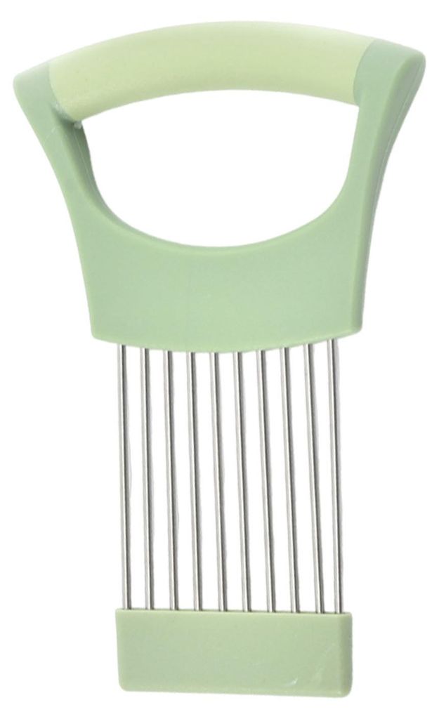 Zwiebelhalter und -schneider aus Edelstahl mit 10 Zinken, freihändiger Gemüseschneider für Zwiebeln, Tomaten, Zitronen, Fleisch, Küchenschneide...