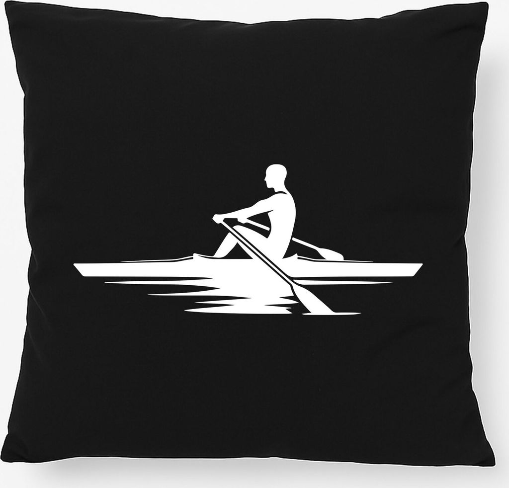Huuraa Kissen Rudern Rowing 40x40cm mit Füllung Black Baumwolle Dekokissen Geschenkidee