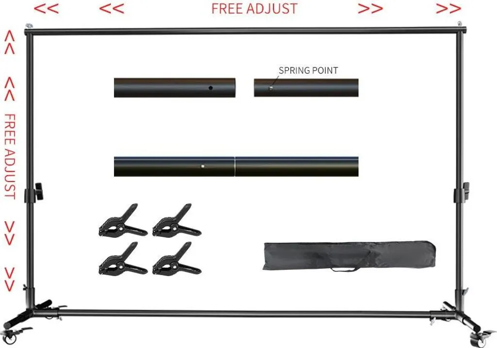 Support de fond Photographie 2x2M Mobile avec Structure Stable Stand-a - 2