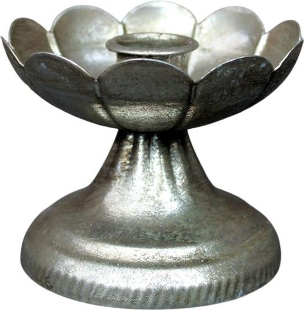 Kerzenständer silber Blüte