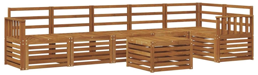 vidaXL Ecksofa Set 7 pcs Natur Massivholz Akazie