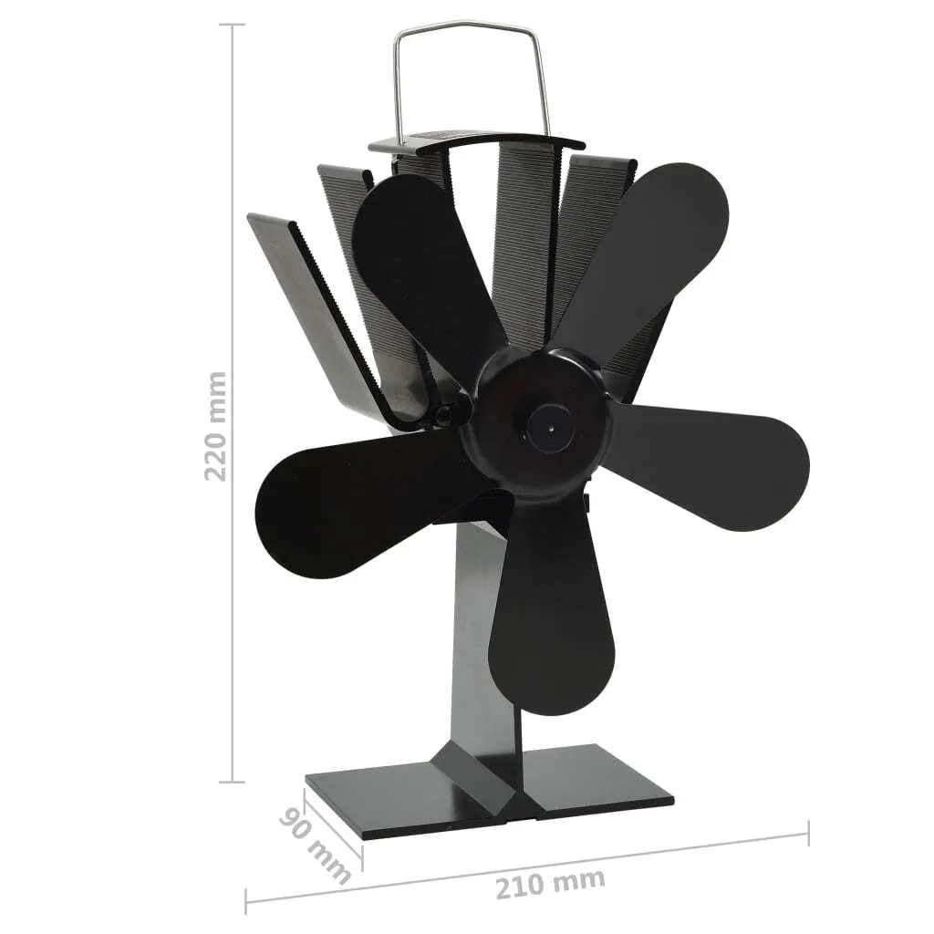 Ventilateur de cheminée 5 pales noir : circulation d'air chaud optimale - 9