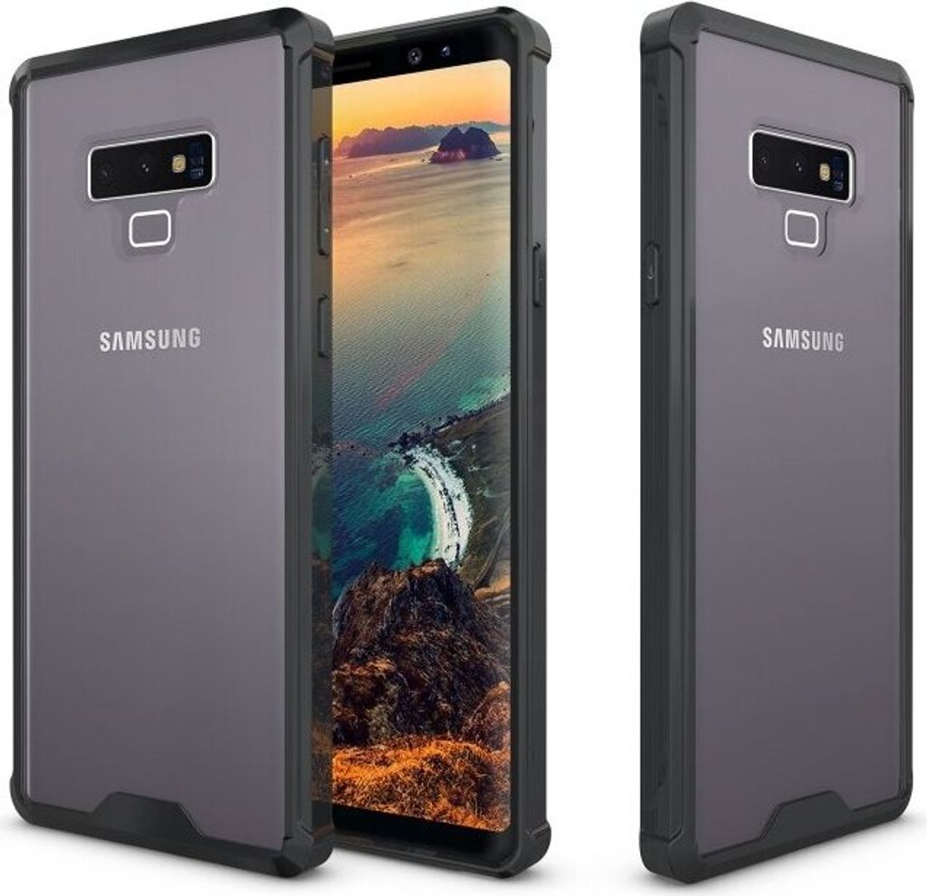 Handy Tasche für Samsung Galaxy Note 9 Case Schutz Hülle Cover Tranparent Schwarz