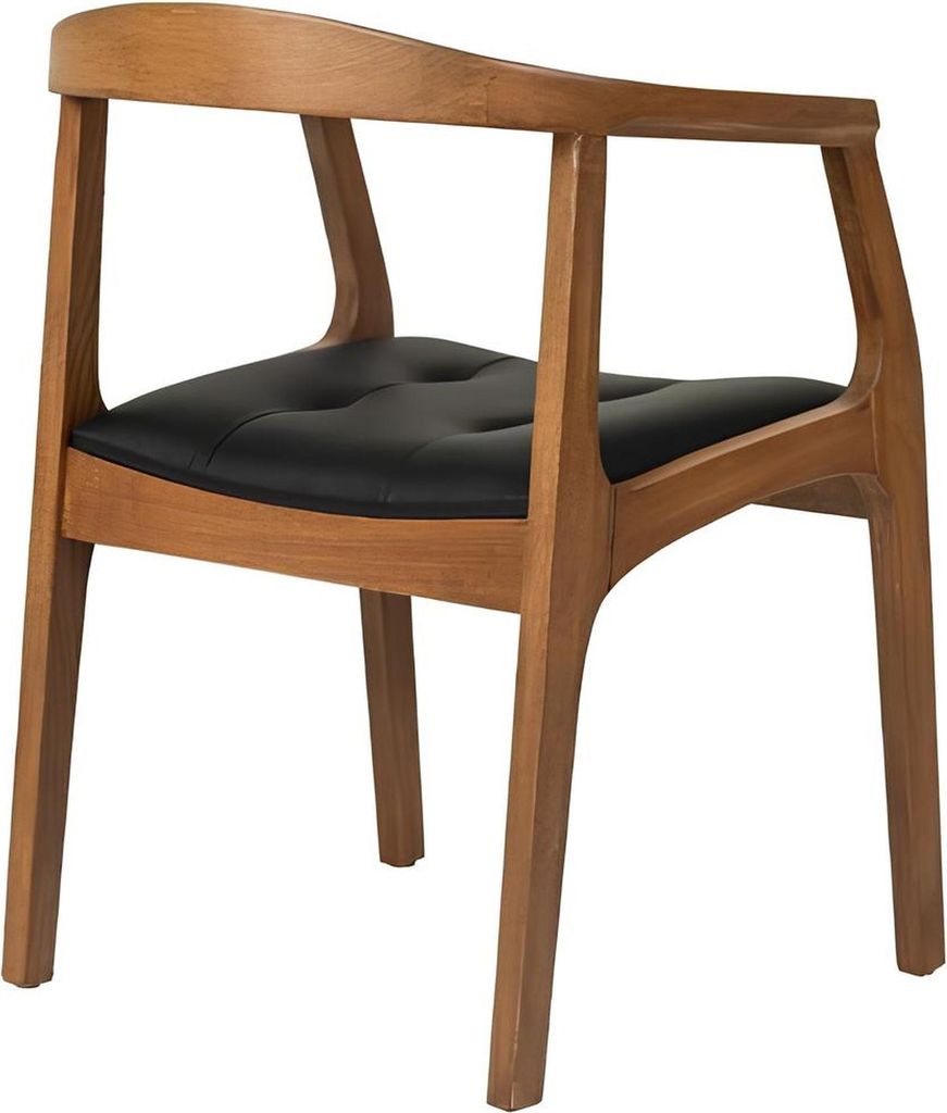 Stilvoller Holzstuhl Esszimmerstühle Brauner Einsitzer Luxus 1-Sitzer Sessel