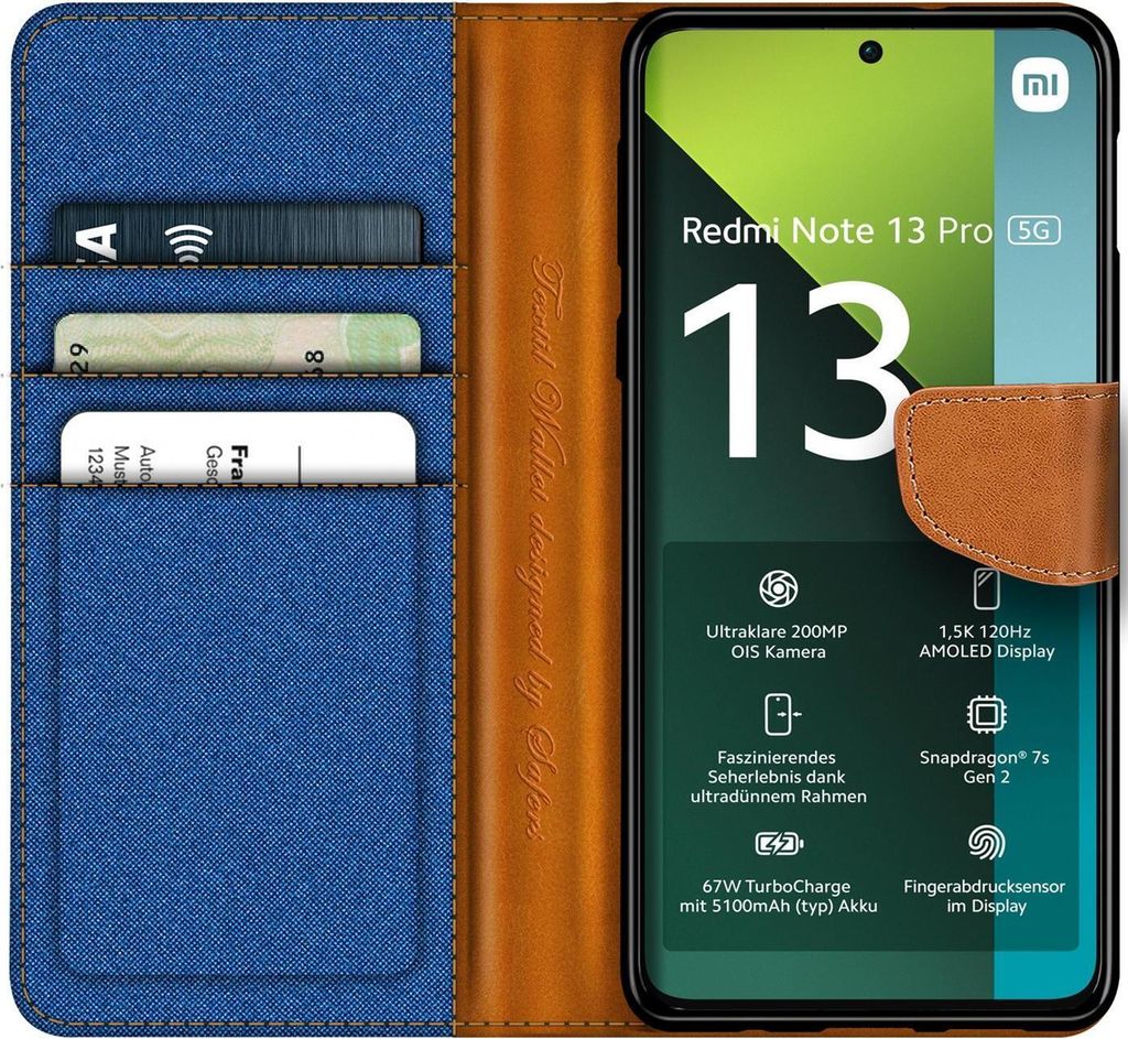 Schicke Klapphülle Fürs Xiaomi Redmi Note 14 Pro 5G – Mit Kartenfach, Magnetverschluss & Standfunktion In Lila