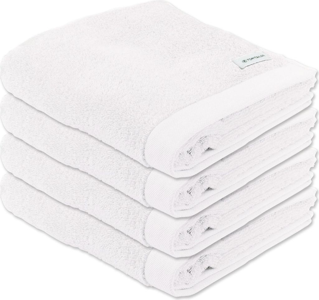 TOM TAILOR Handtuch, 4er Pack - Color Bath Towel, Frottier, Baumwolle Weiß 50x100cm