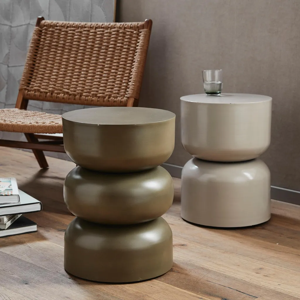 Table d'appoint Alma vert forêt 36cm - Métal robuste et design épuré - 3