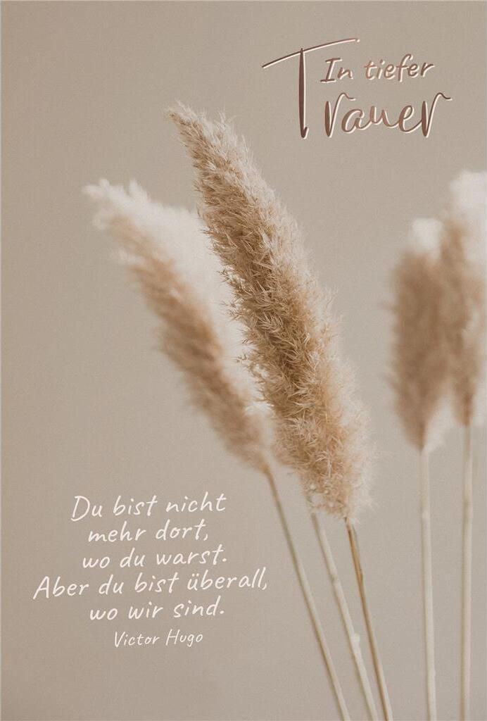 Trauer Beileid Kondolenz - Trauerkarte im Format 11,5 x 17