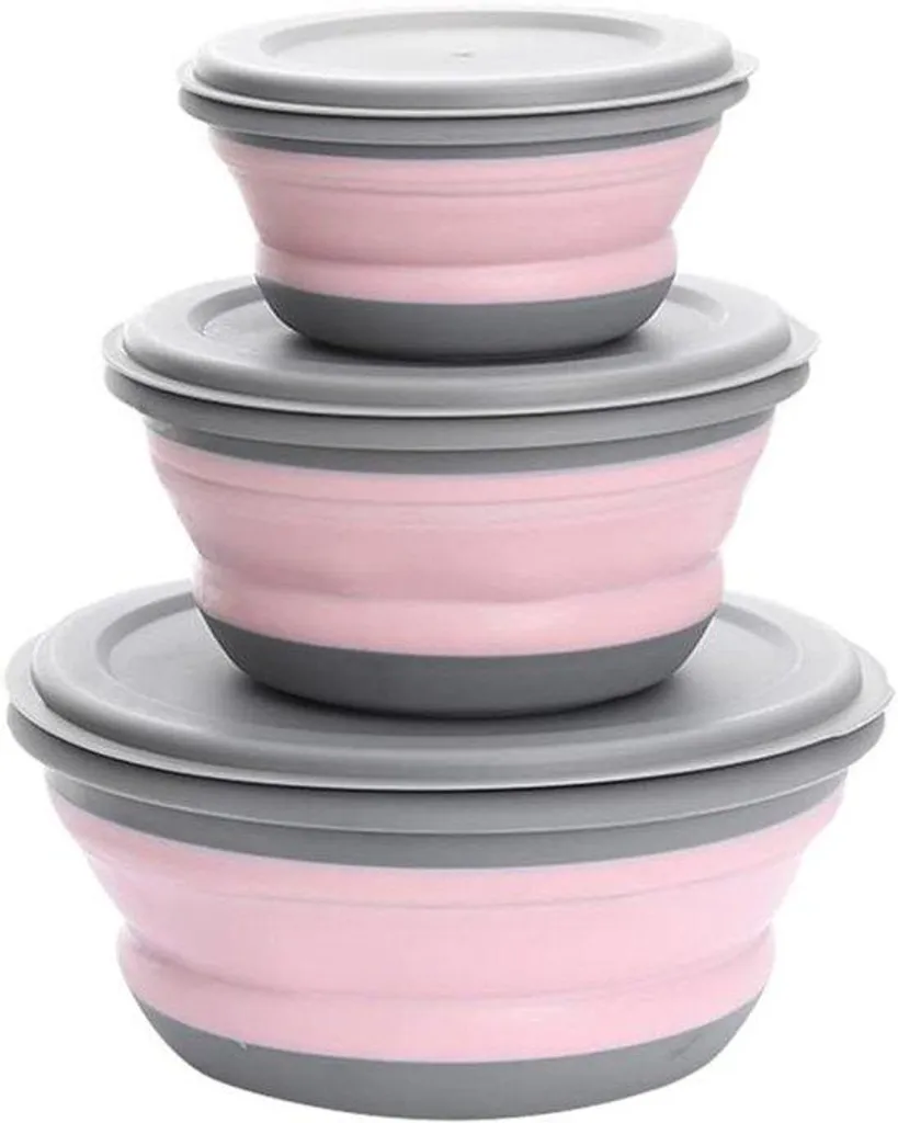 Récipients de voyage compacts en silicone rouge : gagnez de la place en rando