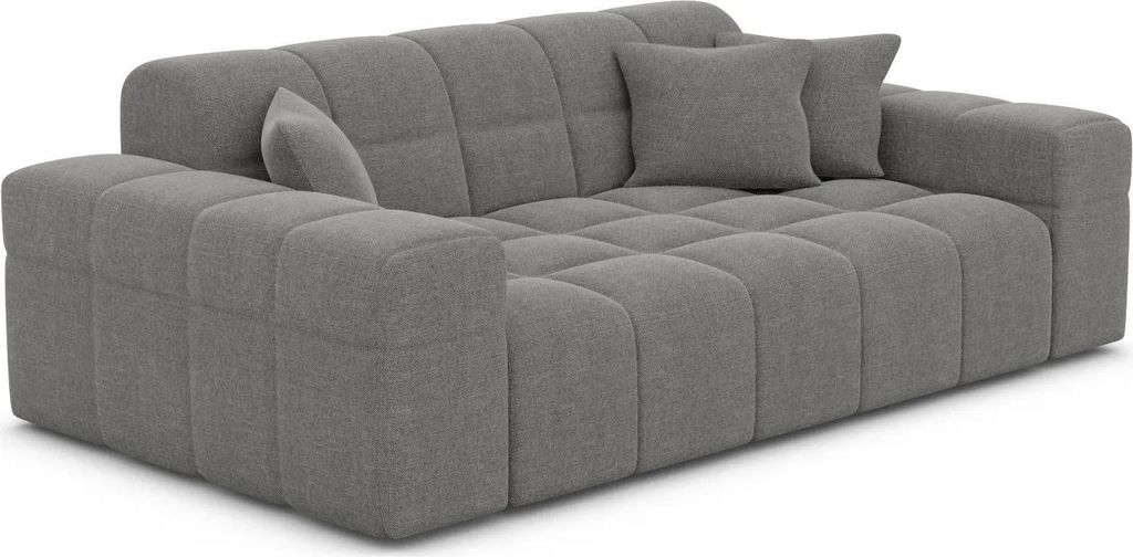 Strukturstoff 2-Sitzer Couch Nivara Grau