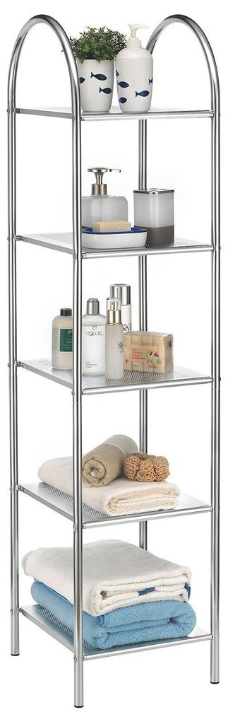 Badregal SECA mit 5 Ablagen, Bad Standregal aus verchromtem Produktbild 