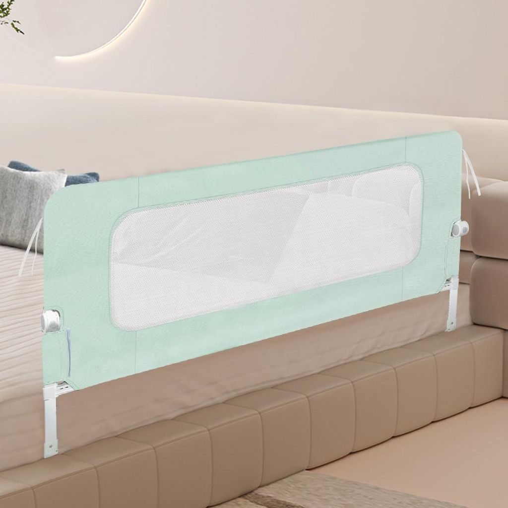 200cm Klappbar Bettgitter Rausfallschutz,Bettschutzgitter Baby,Kinderbettgitter,Rausfallschutz Boxspringbett für Baby & Kleinkinder (Kein Lochen n...