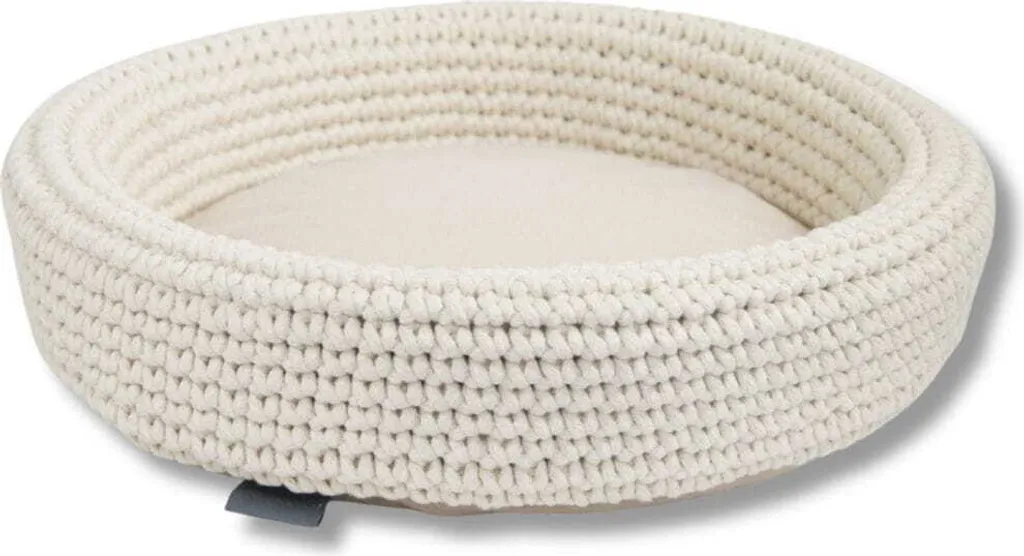 Cuccia Gatto Design Ovale Cotone Ecrù | Lettino Artigianale Elegante