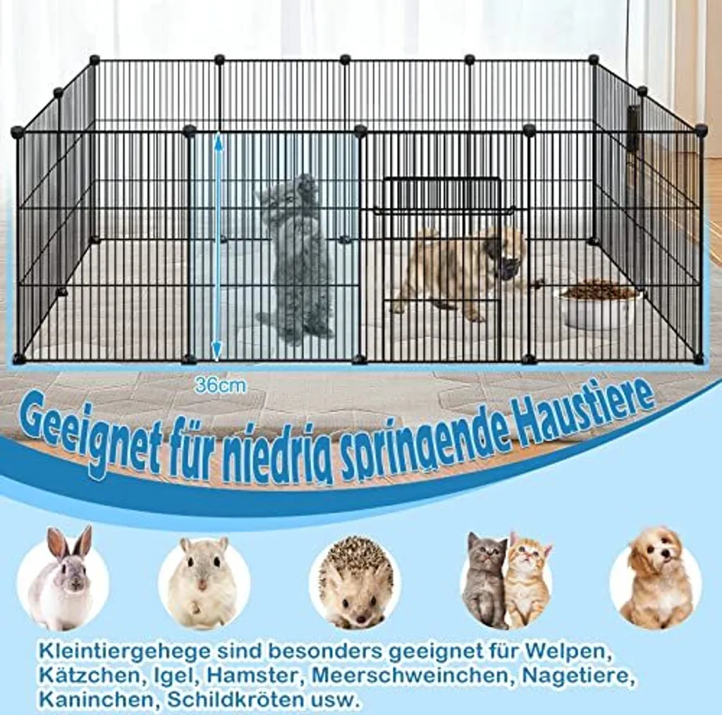 Cage pour cochons d'Inde et lapins - Enclos modulable 12 panneaux