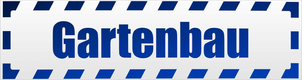 Kiwistar Gartenbau gestreift Magnetschild Schild magnetisch - 30cm Blau - reflektierend - Magnetfolie für Auto PKW Kfz