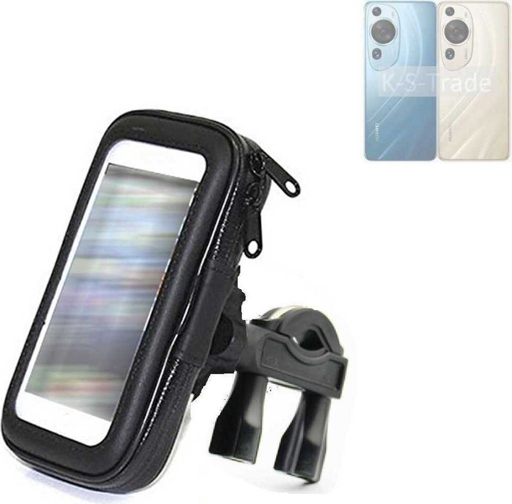 K-S-Trade Fahrrad-Halterung kompatibel mit Huawei P60 Art Handy-Halterung Halter Lenkstange Fahrradhalterung Motorrad Bike Mount Wasserabweisend