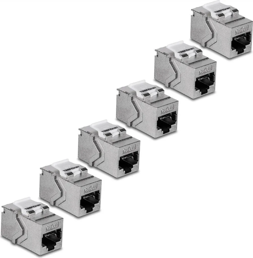 Lot de 6 Keystone Jack Cat6A Blindés TRENDnet TC-KC06C6A Haute Densité