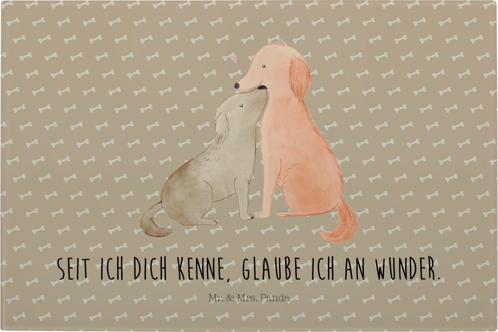 Mr. & Mrs. Panda Schneidebrett Glas Hunde Liebe - Produktbild 
