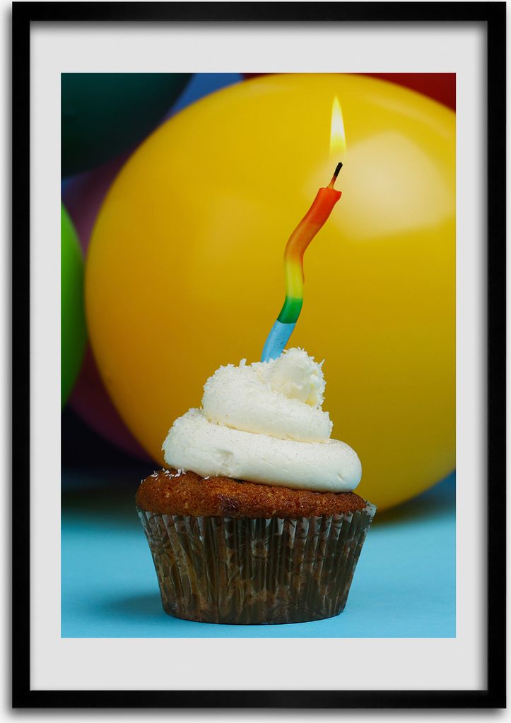 Bild - Bilderrahmen - Foto - 70 cm x 100 cm - MDF - Rahmen - Wandkunst - Geburtstag Cupcake
