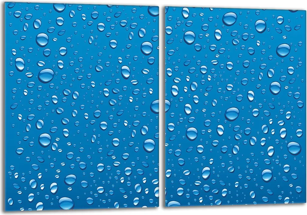 Copri Piano Cottura 2x40x52 cm Vetro Temperato Gocce Blu Design