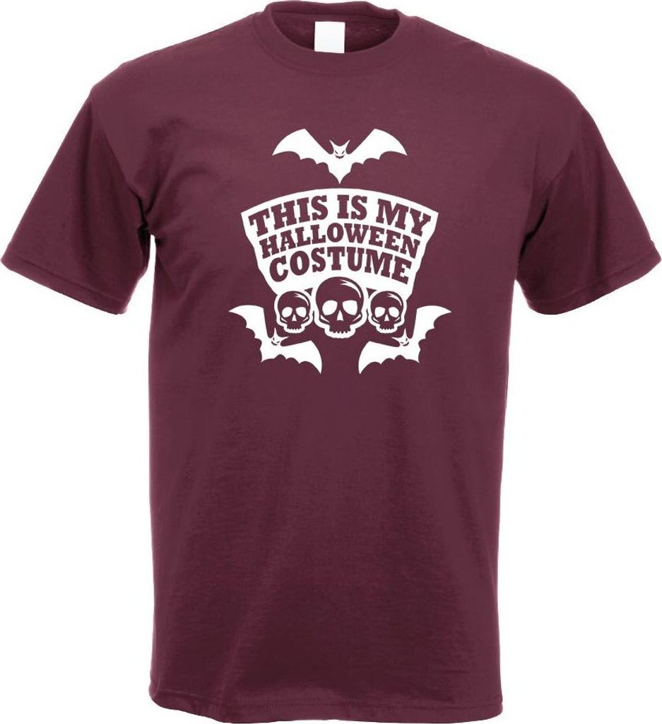 Kiwistar - T-Shirt - Burgund - My Halloween Costume 2 Motiv Bedruckt Funshirt Design Print - mit Motiv Bedruckt - Funshirt Design - Sport - Freizei...