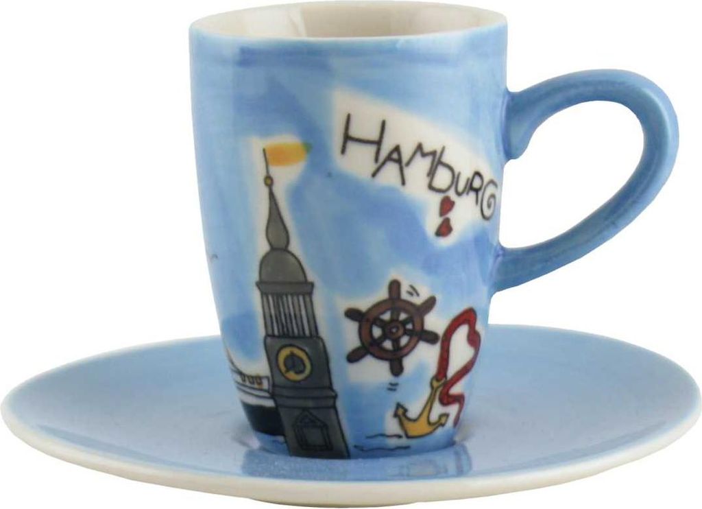 Mila Keramik Espresso-Tasse mit Untere Motiv Hamburg
