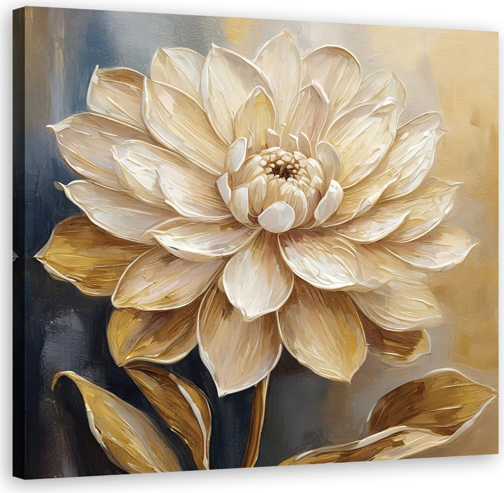 Leinwandbild Beige Natur Blume 40x40 Feeby Beige bild für die wand bereit zum aufhängen
