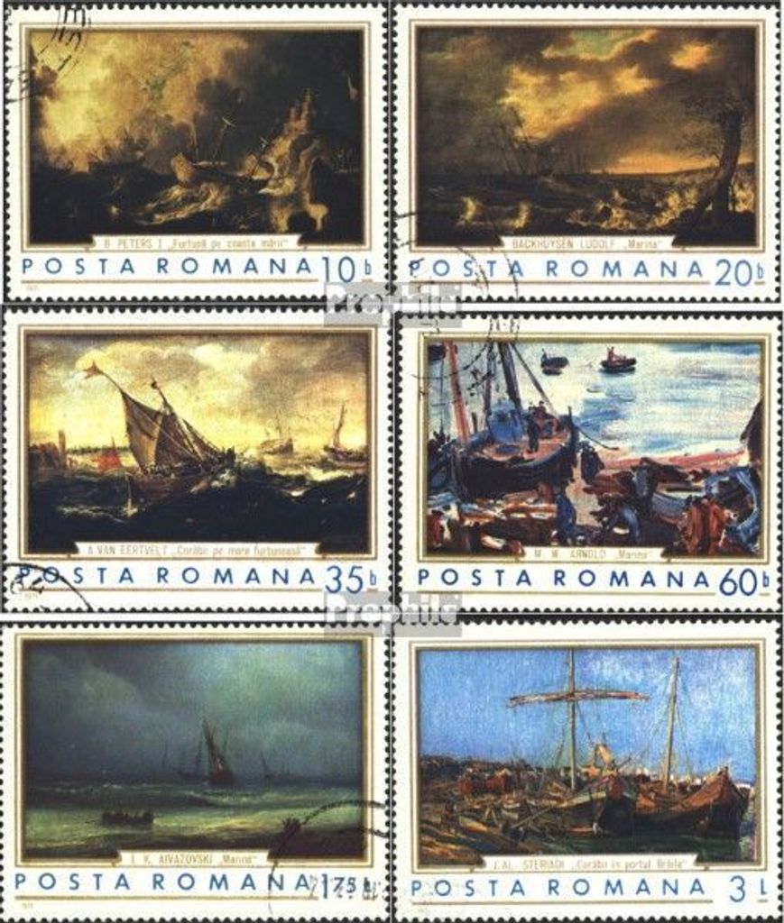 Briefmarken Rumänien 1971 Mi 2971-2976 (kompl.Ausg.) postfrisch Gemälde - Das Meer