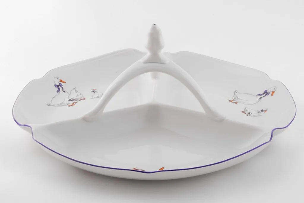 Cabaret porcelaine 29,5 cm oies : service de table élégant et durable