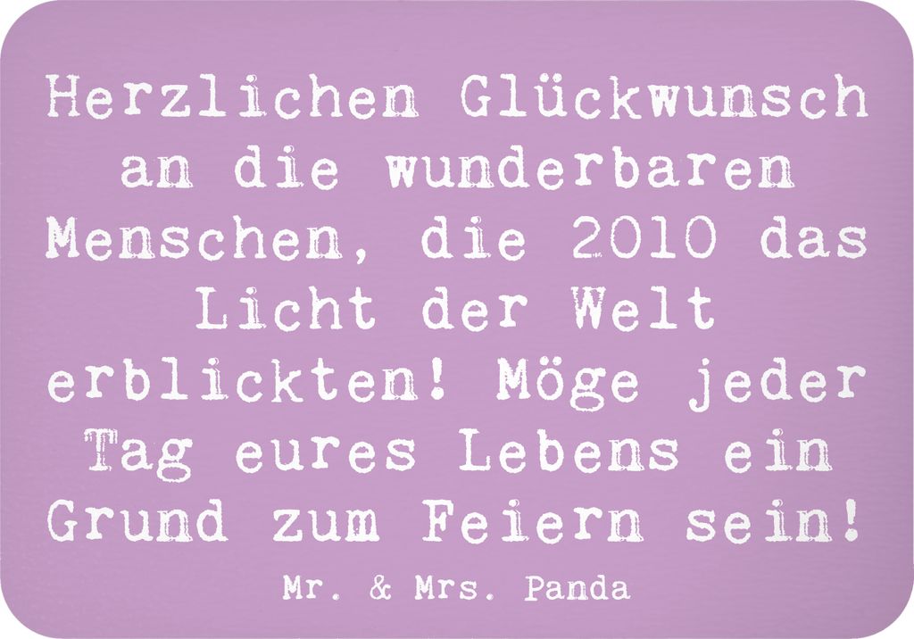 Mr. & Mrs. Panda magnet Spruch 2010 Geburtstag - Lavendeltraum - Geschenk, Jahrgang, unglaubliche Reise, Abenteuer, whiteboardmagnet, Alter, Gründ...
