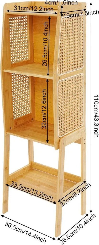 Bibliothèque design 4 niveaux style moderne 110cm en bois blanc pur - 2
