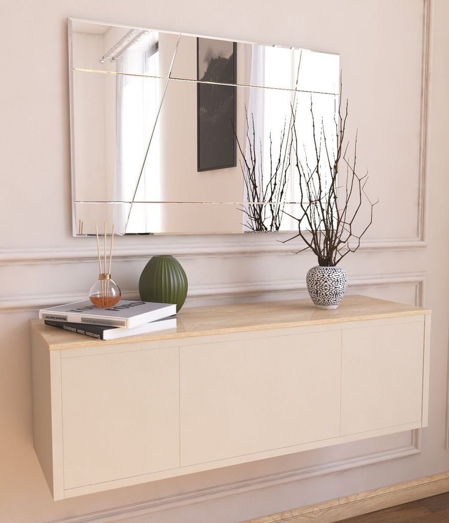 Skye Decor, Akol - White, Spiegel, Weiß, 50 x 2,2 x 75 cm