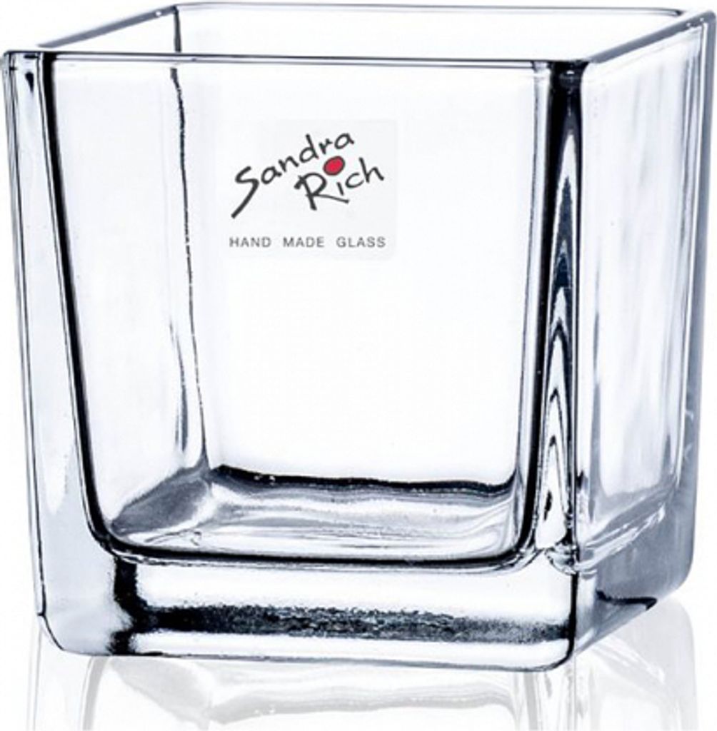 Sandra Rich Serie CUBE Vase Windlicht Glas Würfel eckig 8 Produktbild 